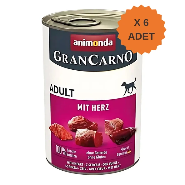 Animonda GranCarno Yürekli Yetişkin Köpek Konservesi 400Gr X 6 Adet ürün görseli 1