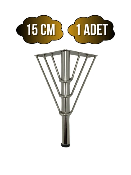 Metal Tel Boru Desenli Ayak Mobilya Masa ve Dolap Ayağı(KROM)(METAL) Krom 15cm 15cm - 1 ADET ürün görseli 1