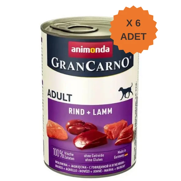 Animonda GranCarno Sığırlı ve Kuzulu Yetişkin Köpek Konservesi 400Gr X 6 Adet ürün görseli 1