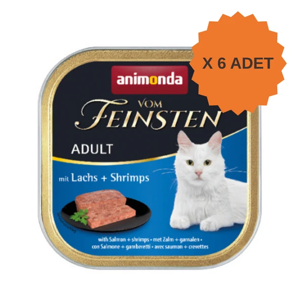 Animonda Vom Feinsten Somonlu ve Karidesli Yetişkin Kedi Konservesi 100Gr X 6 Adet ürün görseli 1