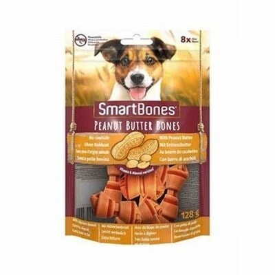 Smart Bones Yer Fıstığı Ezmeli Küçük Irklar İçin Düğümlü Köpek Ödül Kemiği (8li) 128Gr ürün görseli 1