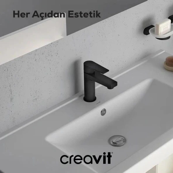 Creavit SR1500S Sharp Lavabo Bataryası - Siyah - Resim 3