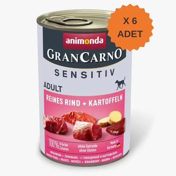 Animonda GranCarno Sensitive Sığırlı ve Patatesli Yetişkin Köpek Konservesi 400Gr X 6 Adet ürün görseli 1