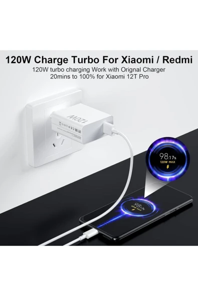 Type-c 120w (WATT) Turbo Şarj Aleti Cihazı Adaptörü Kablo (SET) ürün görseli 1