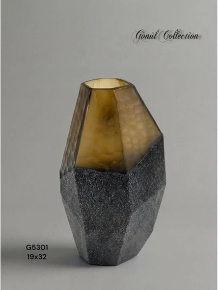 Gönül Mutfak Dekoratif Kahverengi Cam Vazo 19x32 cm ürün görseli 1
