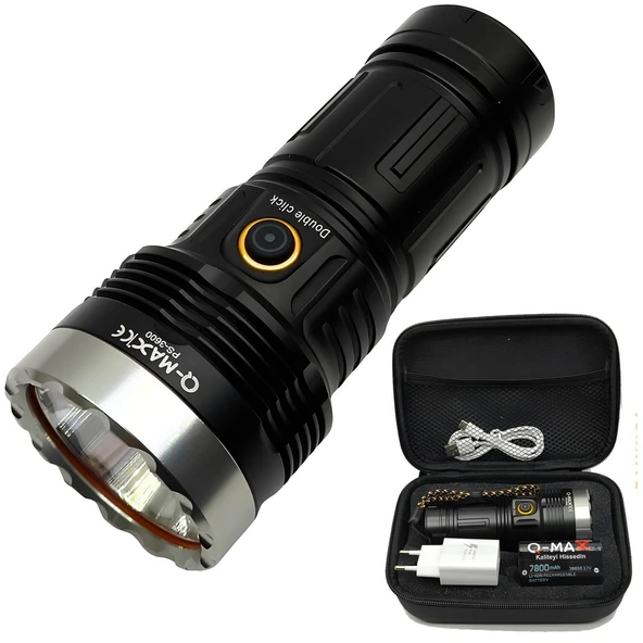 Farissu Q-MAX PS2900 3000 Lümen Şarjlı El Feneri Tüfek Aparatlı Zoomlu Profesyonel Avcı Feneri ürün görseli 1