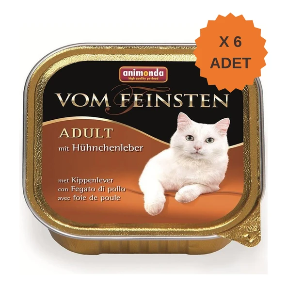 Animonda Vom Feinsten Tavuklu ve Ciğerli Yetişkin Kedi Konservesi 100Gr X 6 Adet ürün görseli 1