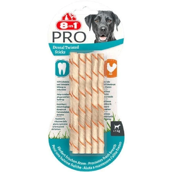 8in1 Delights ProDental Köpekler İçin Twisted Sticks 10'Lu ürün görseli 1