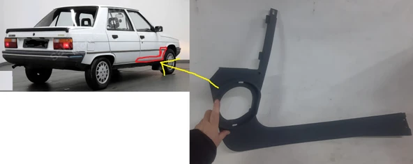 RENAULT 9 ve 11 ve FLASH VE TÜM MODELLERE ÖN Sağ KAPI DİREK İÇ KAPLAMA EŞİK BAKALİTİ ALT PLASTİĞİ EŞİK SAĞ Yolcu Tarafı 7700713572 ürün görseli 1