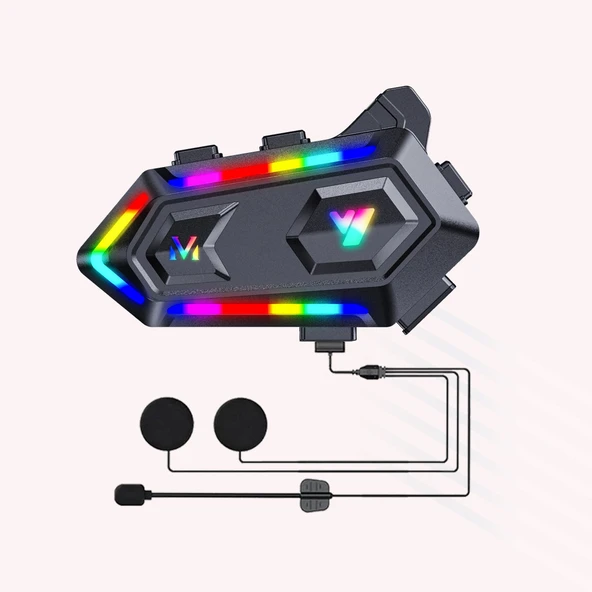 V20 BT 5.3 Motosiklet Kurye Kask Kulaklık Intercom RGB (EŞLEŞME YOKTUR) ürün görseli 1