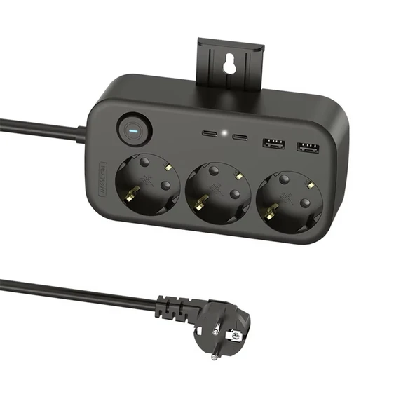 3680W Akım ve çocuk korumalı 2-USB A 2-TYPE C girişli duvar aparatlı ürün görseli 1