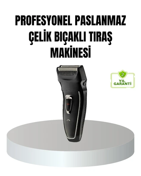 Profesyonel Şarjlı Saç ve Sakal Tıraş Makinesi - Çelik Bıçaklı Ayarlanabilir Başlıklı Kablosuz ürün görseli 1