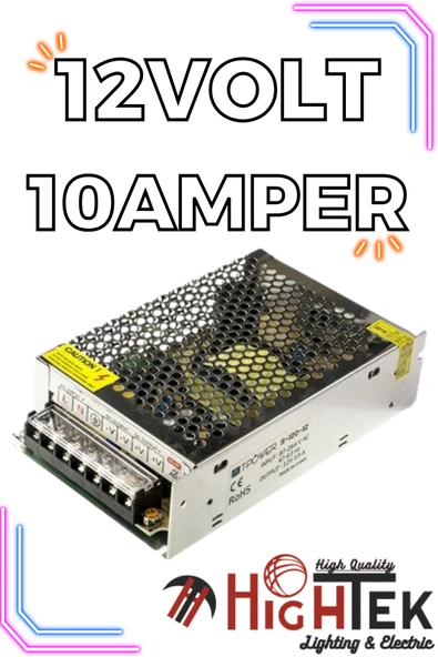 Hightek 12V 10A METAL KALIN KASA ADAPTÖR - Resim 4