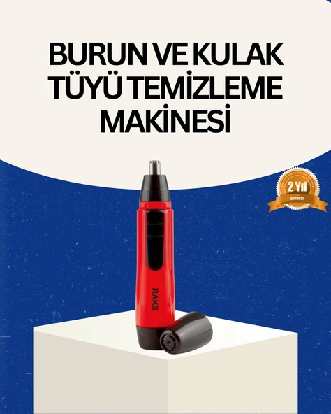 Raks Kırmızı Tüy Temizleme Cihazı Kulak Burun Pilli Ergonomik ürün görseli 1