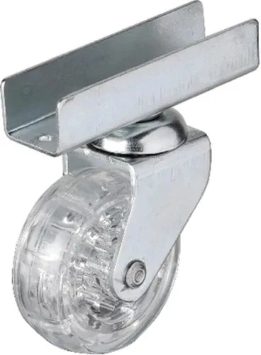 327 - 50x20 Mm Şeffaf Makaralı Uzun U Tablalı Teker 4 Adet ürün görseli 1
