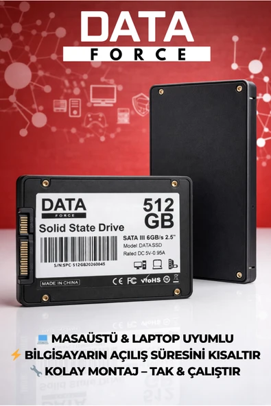 DataForce 512GB SSD 2.5” SATA III – Hızlı Açılış, Sessiz - Resim 3