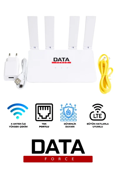 DataForce 4G im Kartlı 4 Anten 1 PORT Taşınabilir Router Wifi Modem CPF906 ürün görseli 1