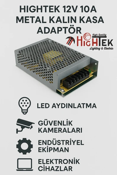 Hightek 12V 10A METAL KALIN KASA ADAPTÖR - Resim 7