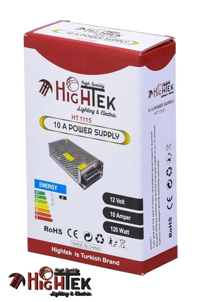 Hightek 12V 10A METAL KALIN KASA ADAPTÖR ürün görseli 1