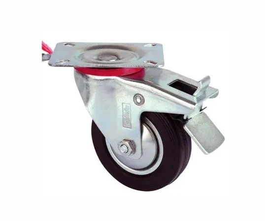 Servis Tekeri - Frenli Tablalı Siyah Döner - Çap 80 Mm ürün görseli 1