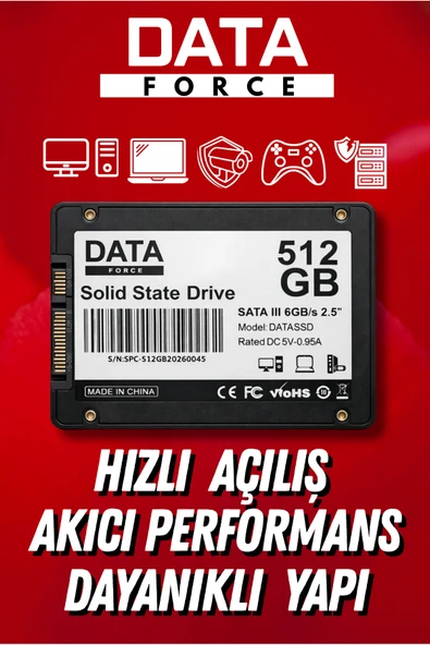 DataForce 512GB SSD 2.5” SATA III – Hızlı Açılış, Sessiz ürün görseli 1