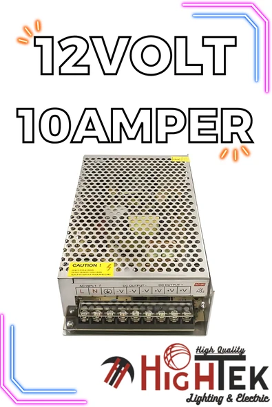 Hightek 12V 10A METAL KALIN KASA ADAPTÖR - Resim 3