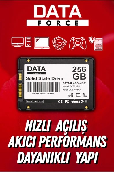 DataForce 256GB SSD 2.5” SATA III – Hızlı Açılış, Sessiz ürün görseli 1
