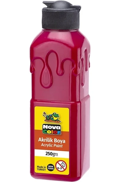 Ateş Kırmızısı Akrilik Boya 250 gr 1 Adet Su Bazlı Akrilik Boyası Hobi Sanatsal Boy Tuval Ahşap Metal ürün görseli 1