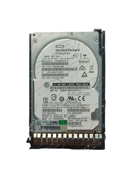 HPE 300GB 10K 12G SAS 2.5'' Server Sunucu Harddisk EG0300JEHLV HUC101830CSS204 768788-001 ürün görseli 1