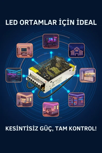 Hightek 12V 10A METAL KALIN KASA ADAPTÖR - Resim 2