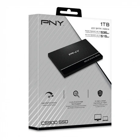 PNY CS900 1TB 535/515MB/s 2.5" SATA3 SSD Disk SSD7CS900-1TB-RB ürün görseli 1