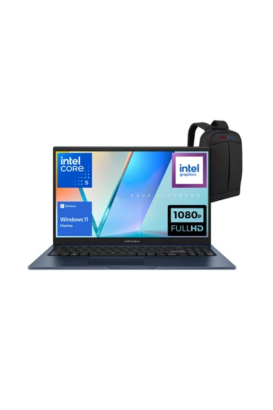 ASUS Vivobook 15 X1504VA Core 5 120U 8GB 512GB SSD W11H 15.6'' FHD Laptop - Webzone Çanta Wz1 ürün görseli 1