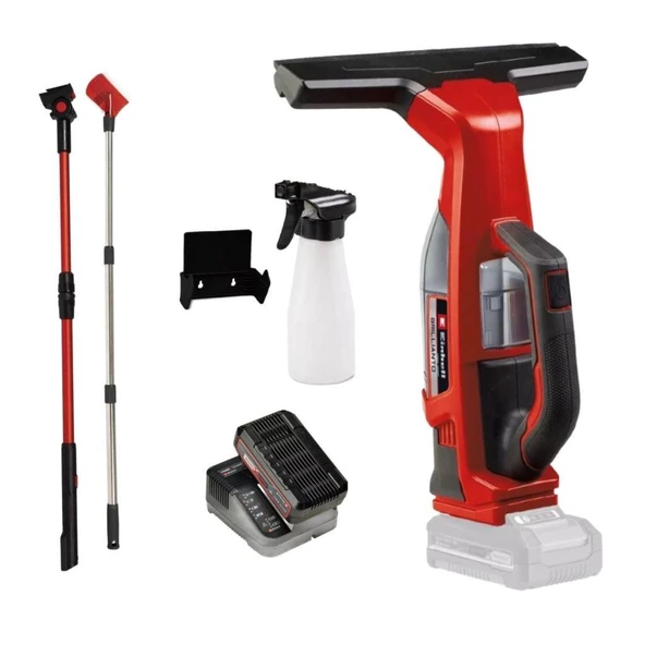 Einhell BRILLIANTO Akülü Teleskobik Uzatmalı Cam Temizleme Makinesi 1x2,5Ah 3437100 ürün görseli 1