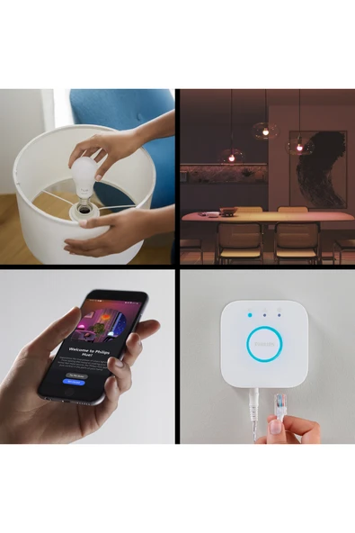 Philips Hue Essential 3'lü E27 Ampul Başlangıç Seti 806 Lumen - Resim 4
