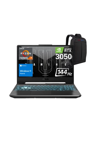 ASUS TUF A15 FA506NCR AMD R7 7435HS 16GB 512GB SSD RTX3050 15.6" 144Hz FHD W11H Laptop - Çanta Wz1 ürün görseli 1