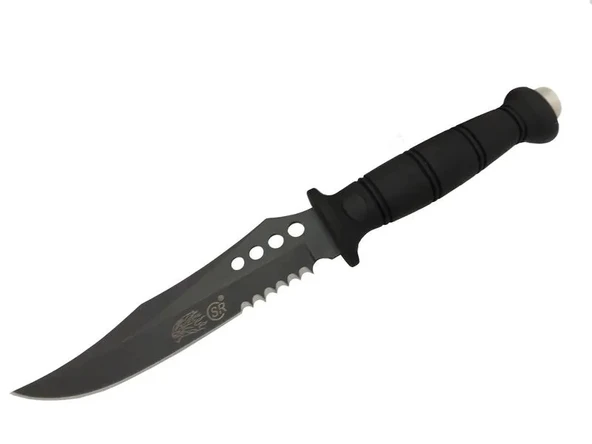 Sr S008b Lejyoner Tırtıklı Outdoor Bıçağı 29 Cm - Kauçuk Sap, Perçinli ürün görseli 1