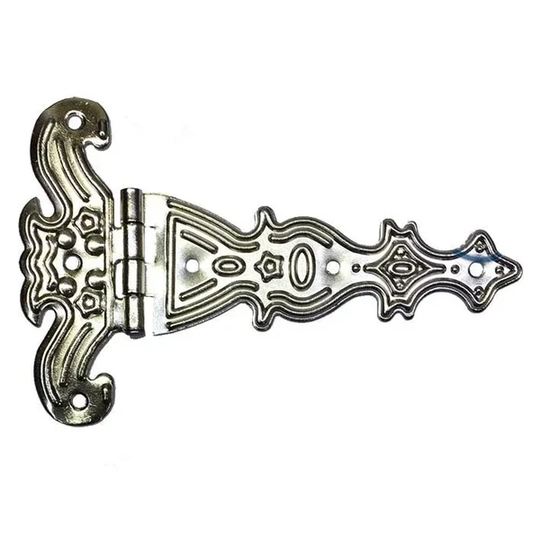 Dekoratif, Sac Tek Kuyruklu Menteşe - 69x102 Mm, Büyük, Nikel, 100 Adet ürün görseli 1