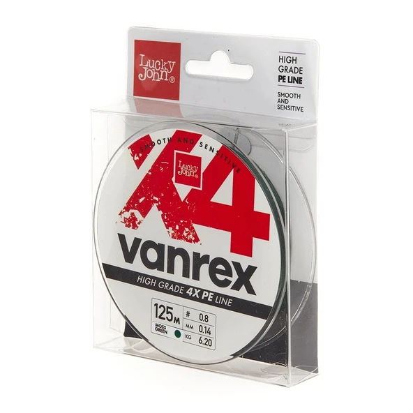 Lucky John Vanrex X4 Pe Örgü Yosun Yeşil 125M 0,10MM İP MİSİNA ürün görseli 1