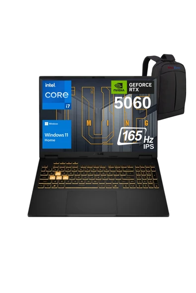 ASUS TUF F16 FX608JMR-RV075 Core i7-14650HX 64GB 1TB SSD RTX5060 16" FHD+ Win11 Laptop - Wz6 ürün görseli 1