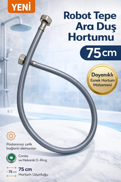 DESIPHON 75 cm Robot Tepe Ara Bağlantı Duş Hortumu – Pirinç, Dayanıklı, Sızdırmaz Ara Bağlantı Hortumu ürün görseli 1