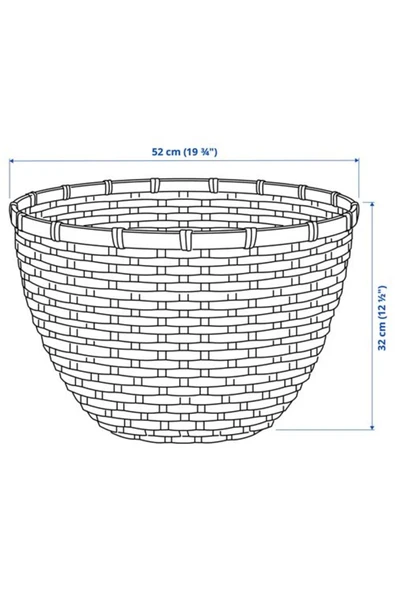 LOVRAFSA, sepet, bambu, 50x32 cm - Resim 7