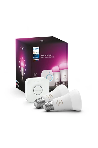 Philips HueWCA 9W E27 Renkli Akıllı Ampul 2'li Başlangıç Seti ürün görseli 1