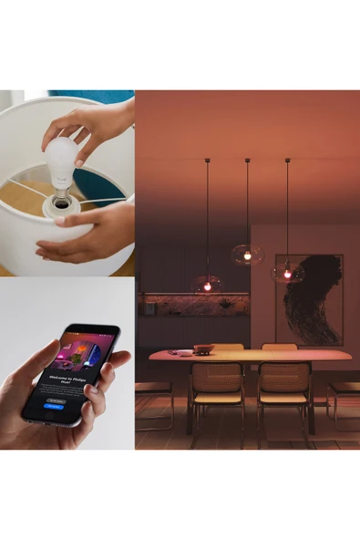 Philips Hue Essential 8W E27 806 Lumen Renkli Akıllı Ampul A60 - Resim 4