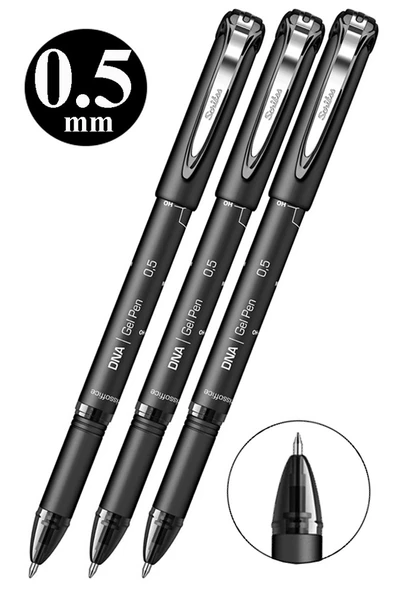Siyah Pilot Kalem DNA Gel Pen 3 Adet Scrikss Pilot Kalem 0.5mm Roller Uç Pilot Kalem İnce Uçlu Likit Mürekkepli Pilot ürün görseli 1