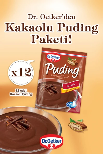 Dr. Oetker Puding Kakaolu 12'li ürün görseli 1