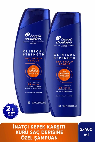 Clinical Strength Dry Scalp Rescue Kuru Saç Derisine Özel Şampuan 400 ml x2 Adet ürün görseli 1