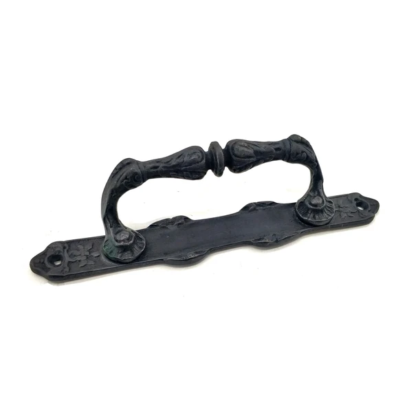 Antika Tarz Dekoratif Pirinç Dar Yan Çekme Kapı Kolu - 225x37 Mm, Oksit ürün görseli 1