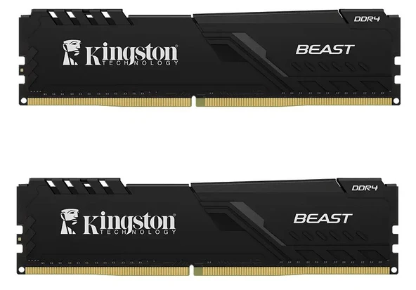 KINGSTON KF432C16BBK2/32TR Beast Black Dual DDR4-3200MHz C16 32GB (2x16GB) (16-20-20) 1.35V  Bellek ürün görseli 1