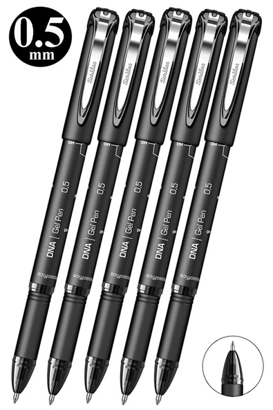 Siyah Pilot Kalem DNA Gel Pen 5 Adet Scrikss Pilot Kalem 0.5mm Roller Uç Pilot Kalem İnce Uçlu Likit Mürekkepli Pilot ürün görseli 1