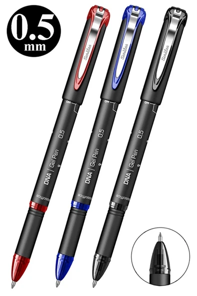 Siyah Mavi Kırmızı Pilot Kalem DNA Gel Pen 3 Adet Scrikss Pilot Kalem 0.5mm Roller Uç Kalem İnce Uçlu Likit Mürekkepli ürün görseli 1
